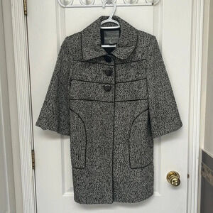 Mac  & Jac Tweed Salt & Pepper Coat | Women’s Size 8